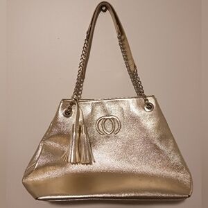 Gold shoulder bag